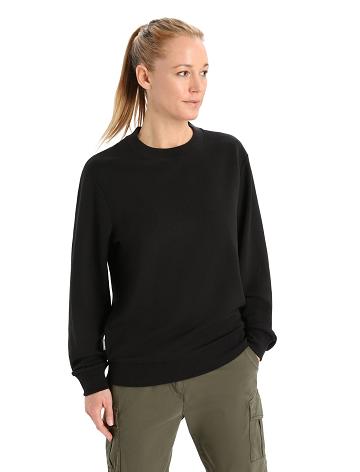 Une pièce Icebreaker Merino Crush Long Sleeve Sweatshirt Femme Noir | FR 1752YXFU